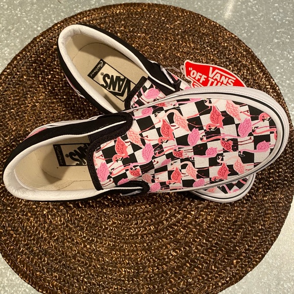 flamingo checkered vans